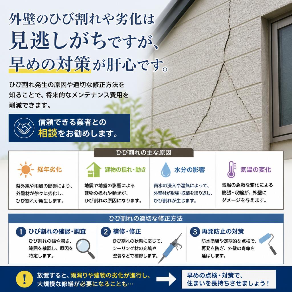 ひび割れや劣化への対応法