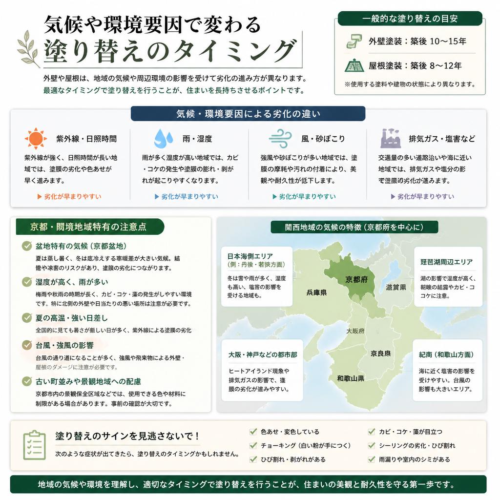 地域ごとの塗り替え時期