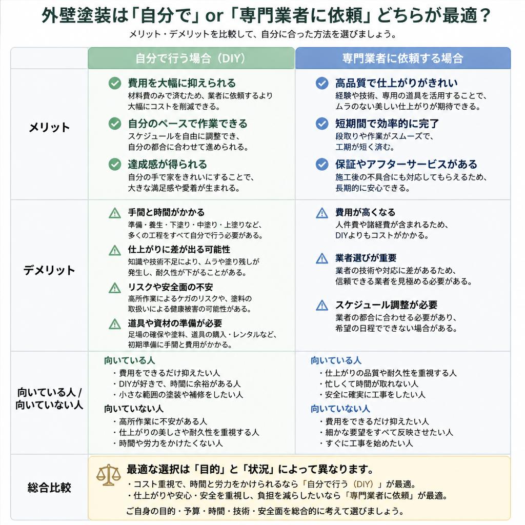 DIYと業者依頼のメリット・デメリット